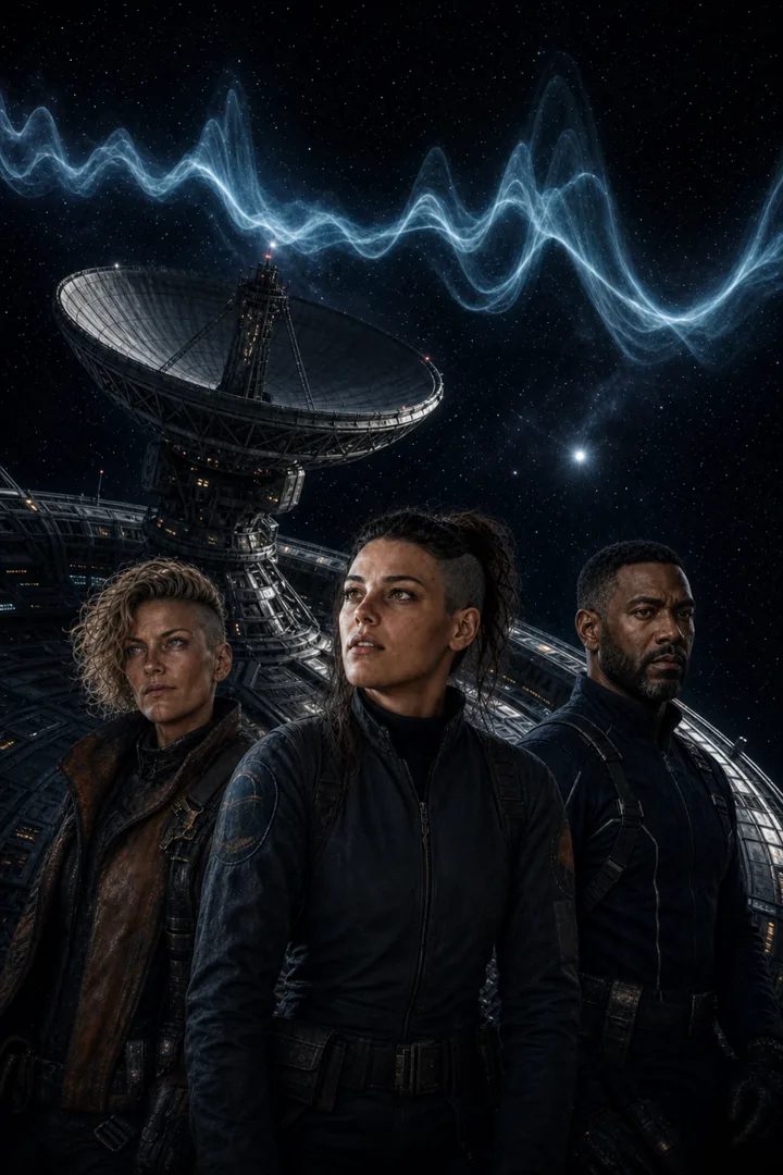 Static Between Stars — original story cover with its main characters